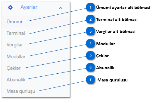 1. Ayarlar