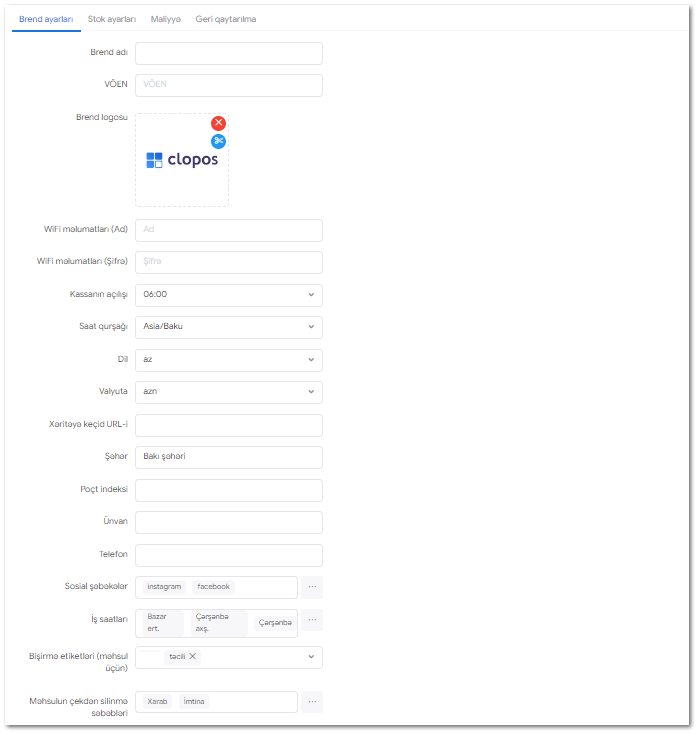 1.1.1. Brend ayarları 